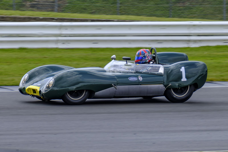 Olly Bryant took this Lotus XV to a resounding win in the MRL RAC Woodcote trophy and Stirling Moss Trophy