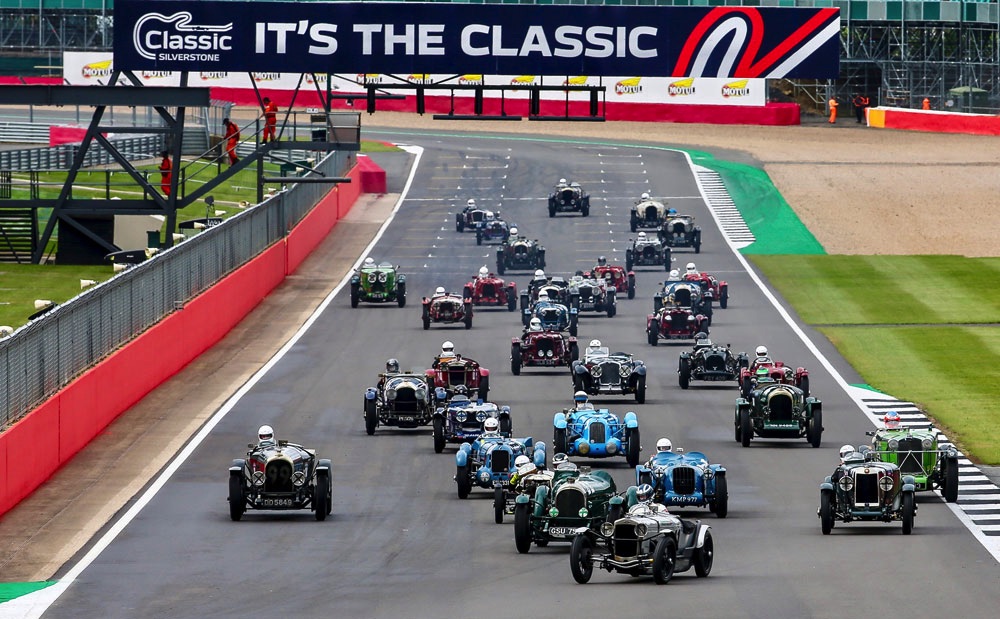 Classic racing cars at Silverstone, GB