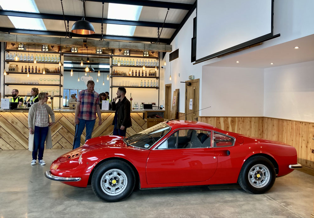 Ferrari Dino 246 GT displayed in bar