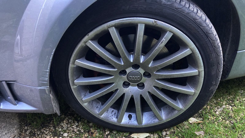 Cost of the trip to North Wales and back was another scrape on the front wing and a trio of wounds to a fortunately purchased replica TT sport quattro alloy wheel.